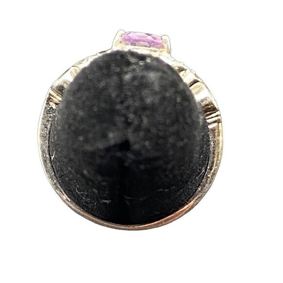 Sterling silver 925 oval amethyst two small side czs scroll band size 7.75 - Picture 8 of 8